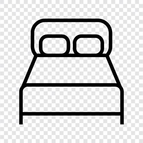 King size Doppelbett, Queen size Doppelbett, Einzelbett, TwinBett symbol