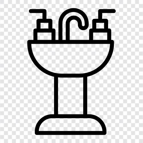 kitchen sink, bathroom sink, kitchen faucet, bathroom faucet icon svg