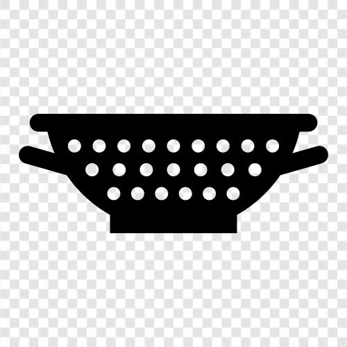 Küchenutensil, Sieb, Sieb für Spülbecken, Colander symbol