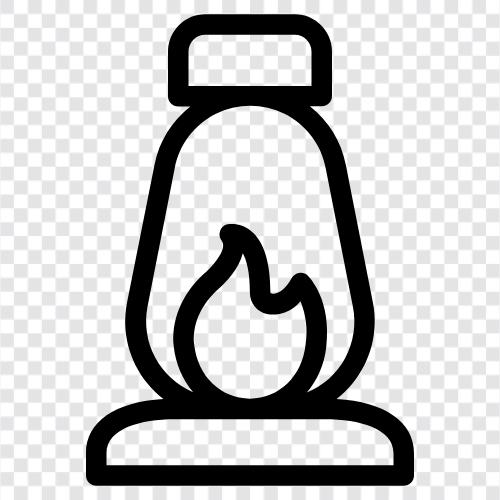 Lampe, Öl, Flamme, Docht symbol