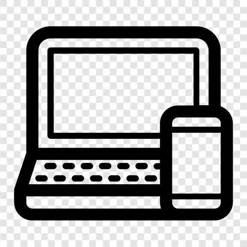 Laptop und Tablet, Telefon und Tablet, Laptop und Telefon Vergleich, Laptop und Telefon symbol