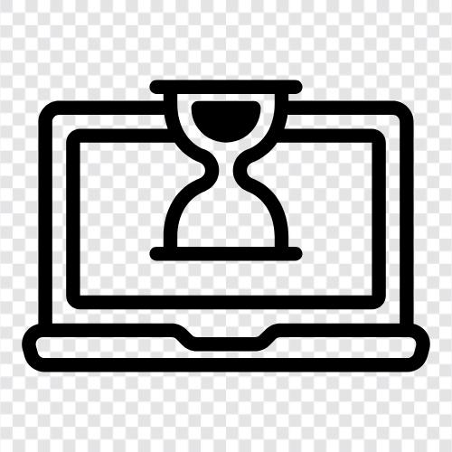 Портативный калькулятор часовых часов, ноутбук часовых часовое приложение, ноутбук часовых часов для Mac, ноутбук часовой стекла Значок svg