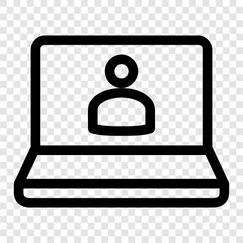 laptop, computer user, computer, user icon svg