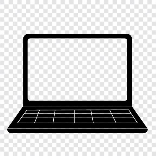 Laptop mit leerem Bildschirm, LaptopBildschirm ohne Bild, kein Bild auf, leerem Bildschirm Laptop symbol