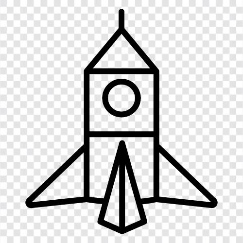 Start, Weltraum, Wissenschaft, Technologie symbol