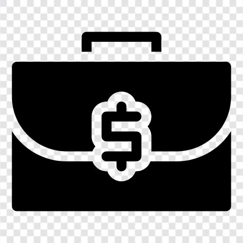 leather briefcase, money clip, money belt, money clip purse icon svg