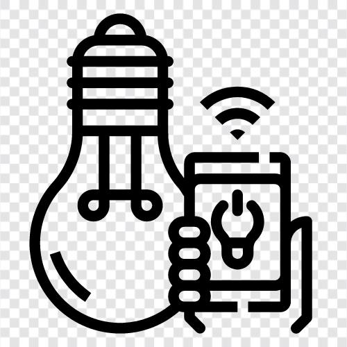 LED light, cool light, smart light bulb, smart light controller icon svg