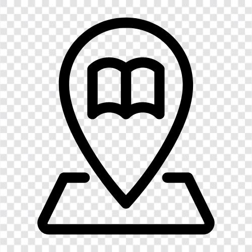 Bibliothekskarte, Bibliothekskatalog, Bibliotheksstunden, Bibliotheksbuch symbol