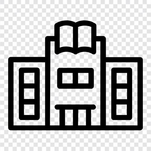 library construction, library design, library renovation, library space icon svg