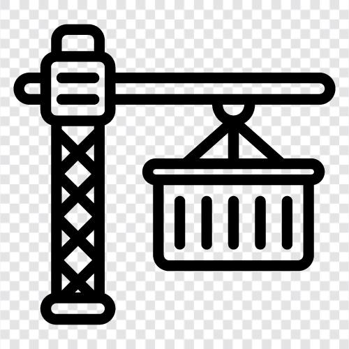подъемное оборудование, обработка грузов, отгрузка, грузовые контейнеры Значок svg