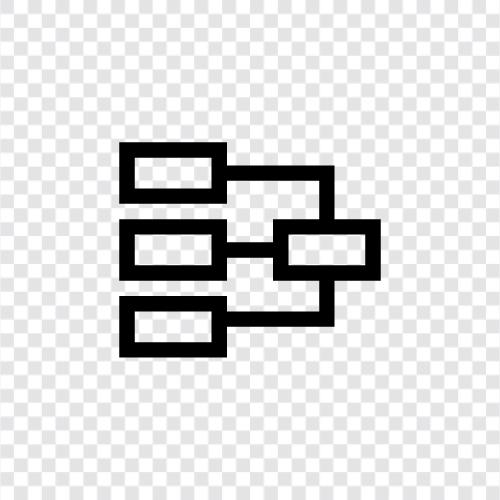 linked list, queue, tree, hash table icon svg