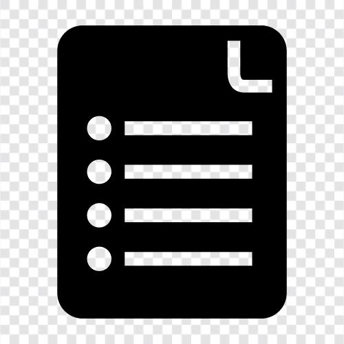 list of, list of items, list of things, List icon svg