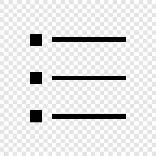list of items, items in a list, list of items with headings, Bulleted List icon svg