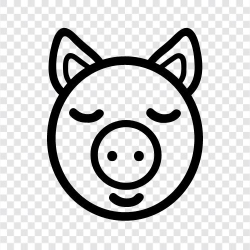 Vieh, Speck, Wurst, Schweinefleisch symbol