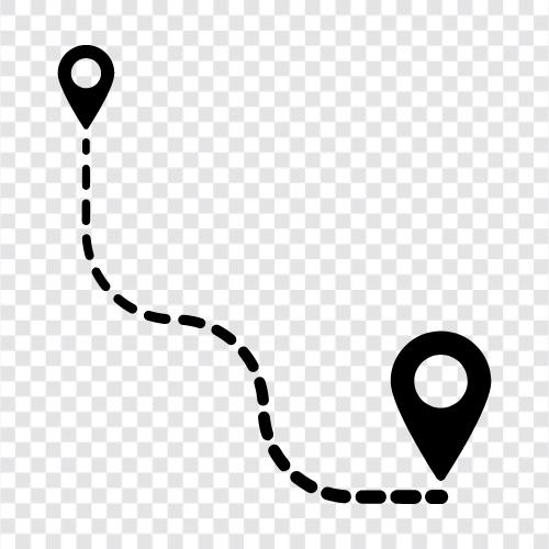 Ort, Reise, Route, Weg symbol