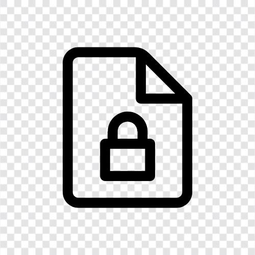 lock file software, password protection, secure file storage, Lock file icon svg