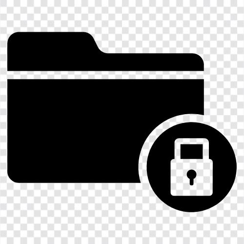 Lock folders, Lock files, Folder security, Secure folders icon svg