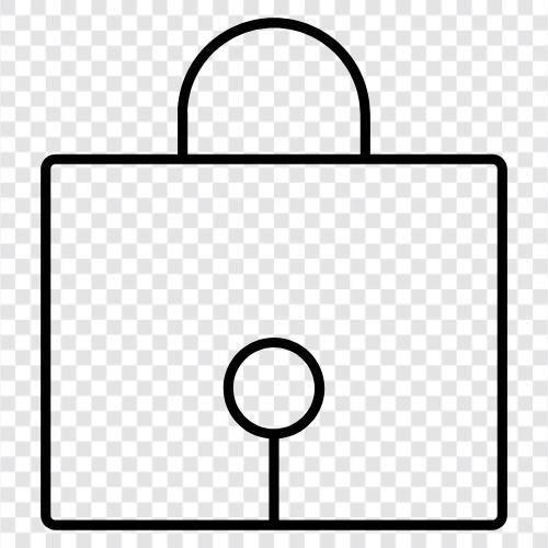 Verriegelung, Sicherheit, Schlüssel, Schlüsselloch symbol