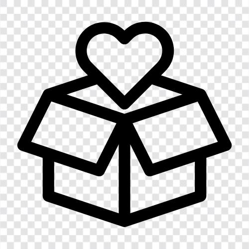 Liebesgeschenk, romantischer Preis, Valentinstag Geschenk, süßes Geschenk symbol