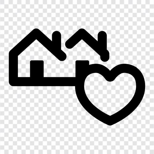 Aşk evi, aşk mülkü, aşk evi planları, aşk evi tasarımı ikon svg
