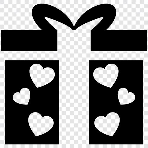 aşk hediyesi, Valentine'in hediyesi, romantik hediye, tatlı hediye ikon svg