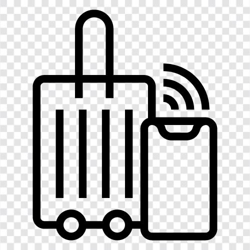 багаж, багаж в пути, чемоданы, качающийся багаж Значок svg