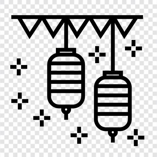 Светильники, китайские фонарики, фонарики, фонарики для свадьбы Значок svg