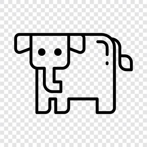 mamut, tusks, trunk, afrikalı ikon svg