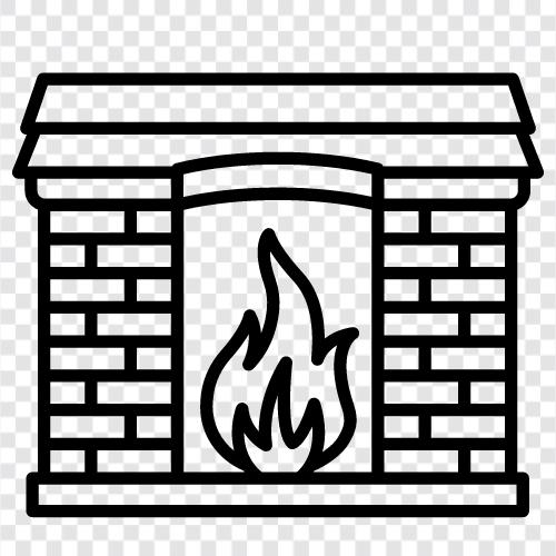 mantel, hearth, chimney, fireplace tools icon svg