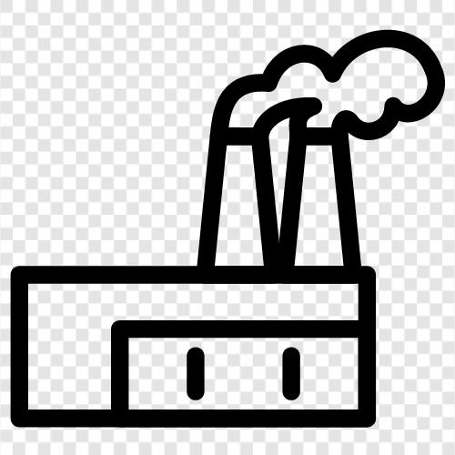 Обрабатывающая промышленность, сборка, производство, предприятия Значок svg
