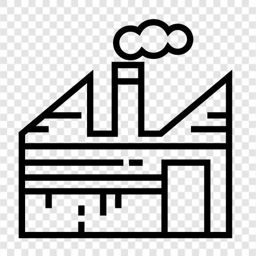 manufacturing, production, assembly, shops icon svg