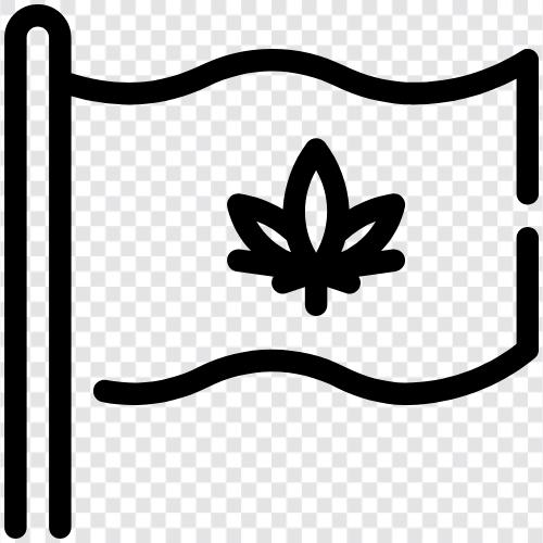 MarihuanaFlagge, UnkrautFlagge, CannabisBanner, CannabisAufkleber symbol