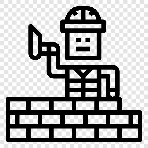 mason, bricklayer, construction, building icon svg