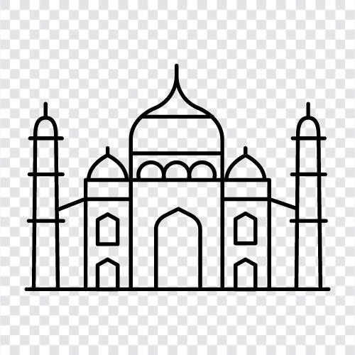 mausoleum, monument, India, love icon svg