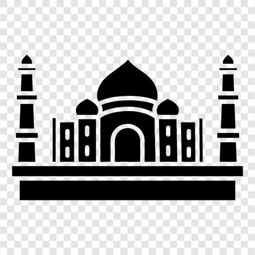 mausoleum, white marble, Indian, love story icon svg