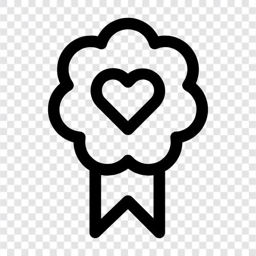 medal, heart, love, valentine icon svg