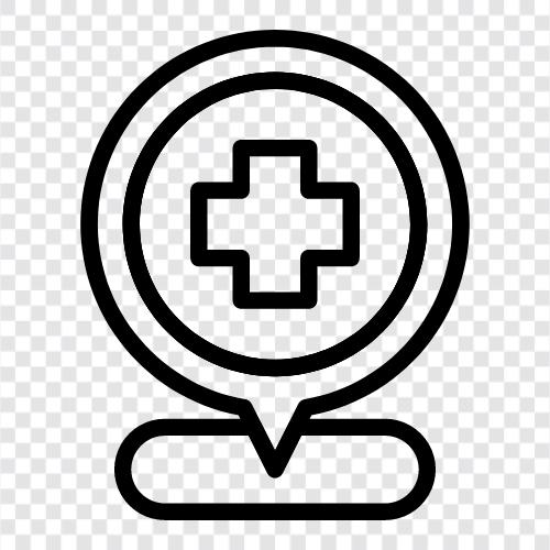 medical center, urgent care, walk in clinic, medical location icon svg