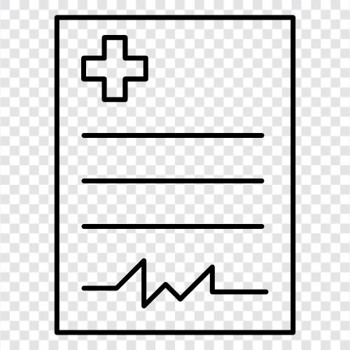 medizinischer Brief, medizinische Aufzeichnung, medizinisches Diagramm, medizinischer Bericht symbol