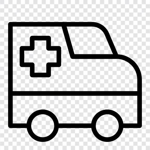 Medizinischer Shuttle, Krankenwagen, EMS, Medizinischer Transport symbol