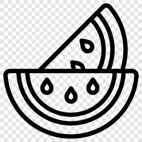 Melone, Cantaloupe, Honigtau, Früchte symbol