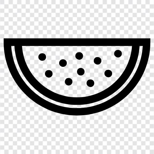 Melone, Cantaloupe, Honigtau, samenlos symbol