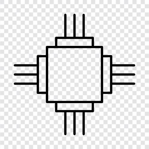 Mikrochip, Computerchip, Siliziumchip, Halbleiterchip symbol