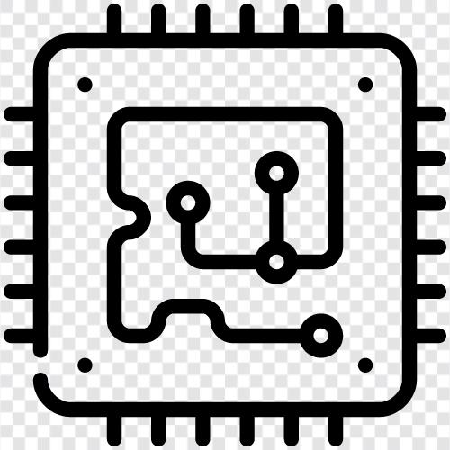 Mikroprozessor, Mikrocontroller, Mikrocomputer, Minicomputer symbol