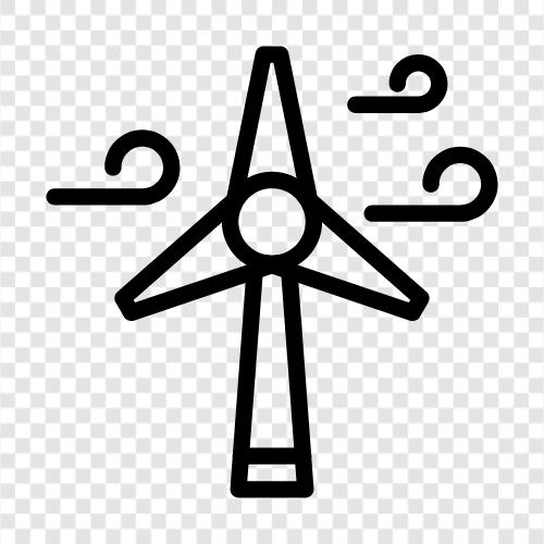 Mühle, Wind, Turbine, Kraft symbol
