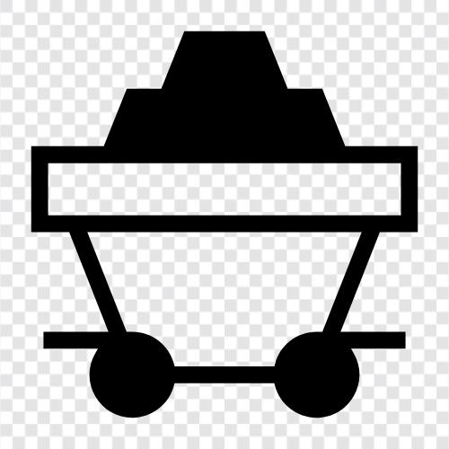 minecart, coal cart, iron mine, coal mine icon svg