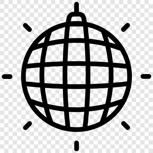 mirrorball, disco ball, light show, mirror ball icon svg