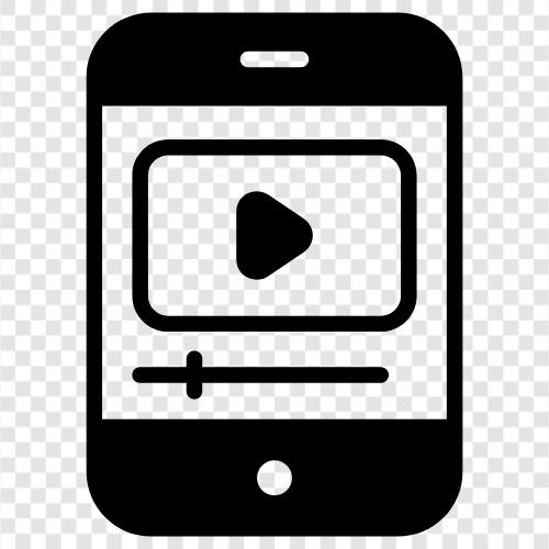 Mobile App, Mobile Gaming, Mobile Cinema, Mobile Live Streaming symbol