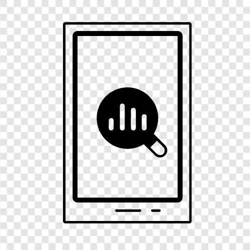 Мобильный маркетинг, мобильный анализ приложений, эффективность мобильного приложения, задействование мобильного приложения Значок svg