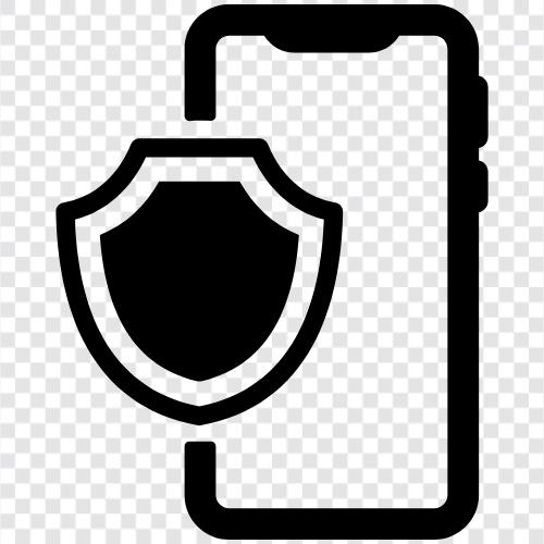 mobil güvenlik, cep telefonu güvenliği, cep telefonu virüsü koruması, cep telefonu casusu ikon svg