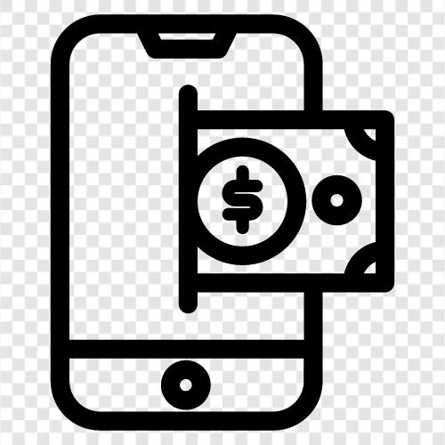 mobil cüzdan, mobil uygulama, mobil ödemeler, mobil bankacılık ikon svg
